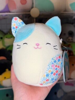 Squishmallows Squishmallow Kesla the Pastel Blue Floral Cat 5" Stuffed Plush